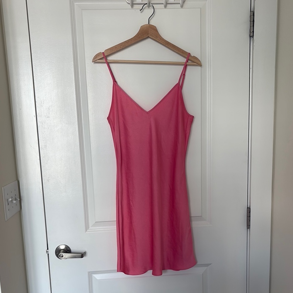 Wilfred Raspberry Pink Slip Mini Dress